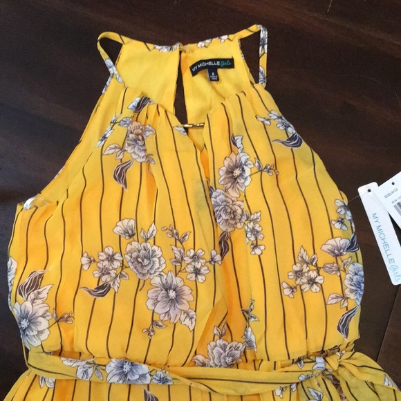 MY MICHELLE GIRLS Yellow Floral Pantsuit Size Med - Picture 7 of 15